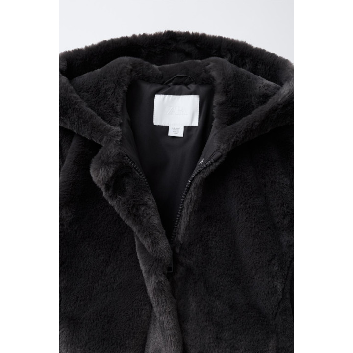 КУРТКА С КАПЮШОНОМ И ОТДЕЛКОЙ ПОД МЕХ