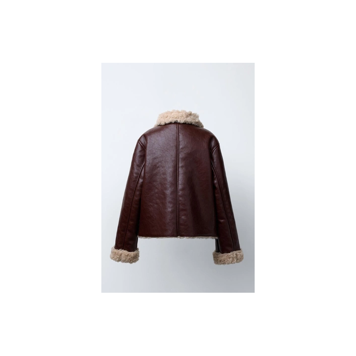 ДВУСТОРОННЯЯ КУРТКА ИЗ ОВЧИНЫ И ИСКУССТВЕННОЙ КОЖИ