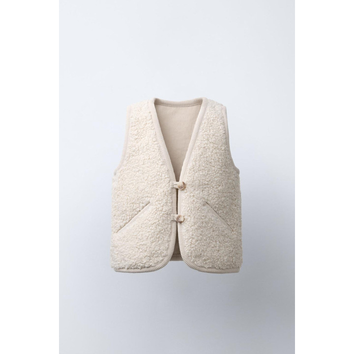 ЖИЛЕТ ИЗ ВЕЛЬВЕТА И ИСКУССТВЕННОЙ ОВЧИНЫ