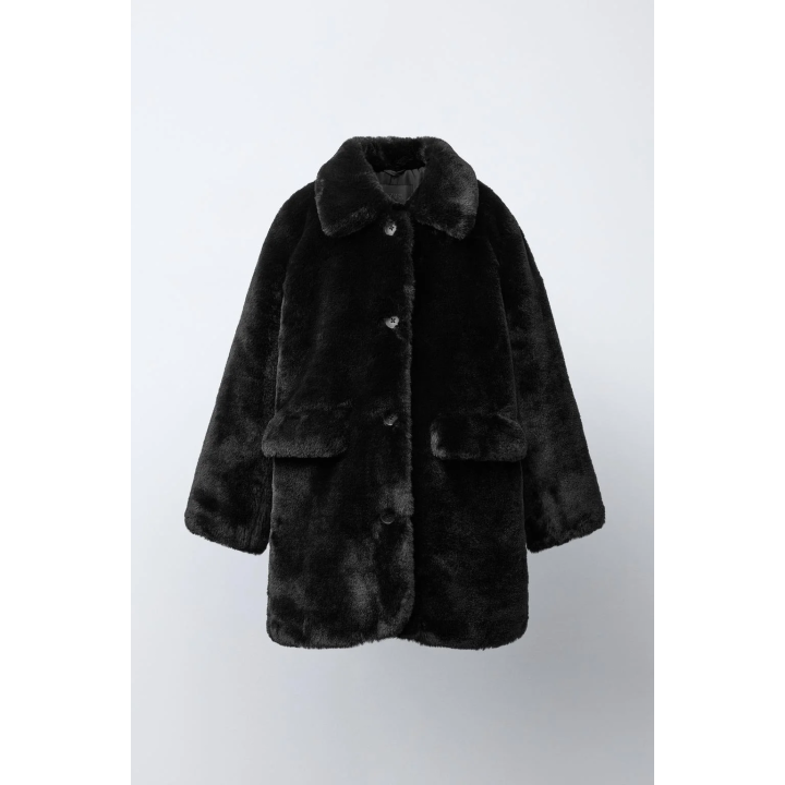 ДЛИННОЕ ПАЛЬТО ИЗ ИСКУССТВЕННОГО МЕХА