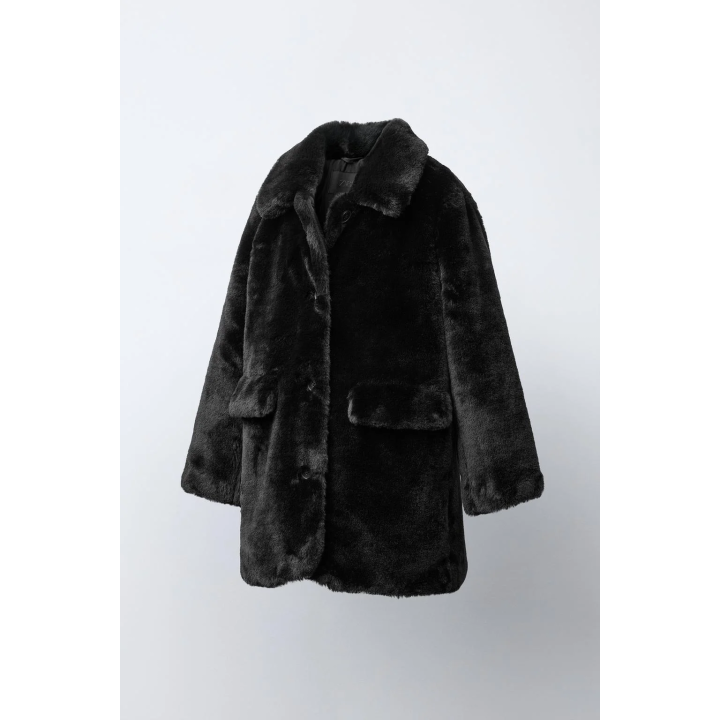 ДЛИННОЕ ПАЛЬТО ИЗ ИСКУССТВЕННОГО МЕХА