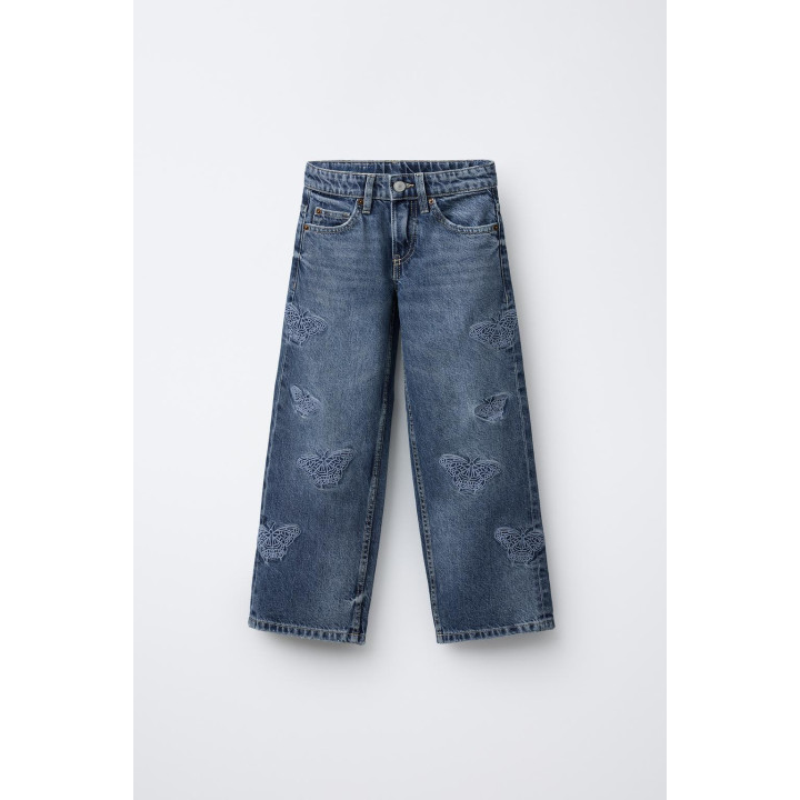 ДЖИНСЫ WIDE LEG С БАБОЧКАМИ