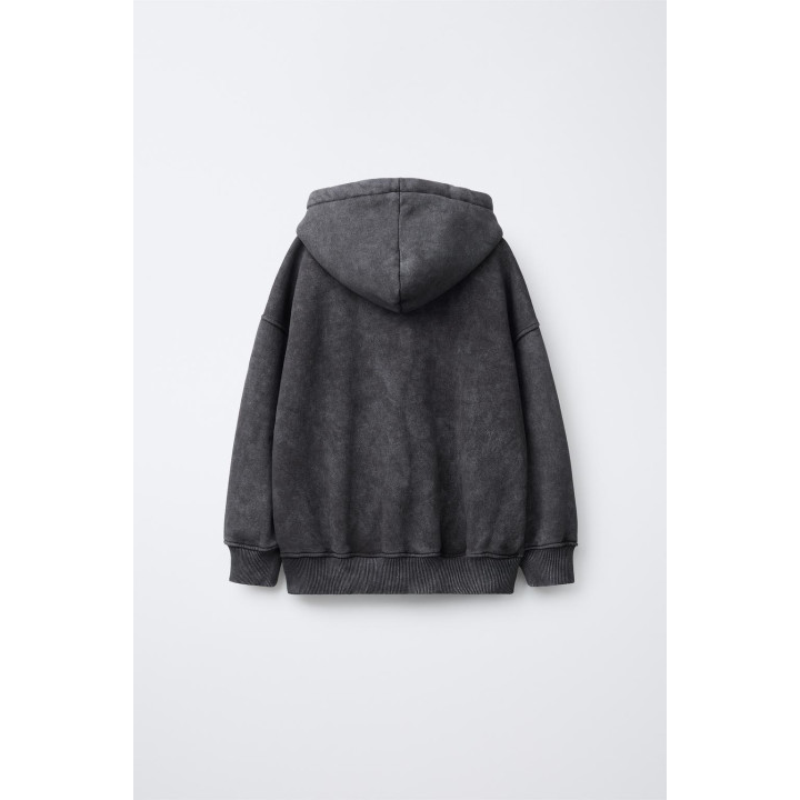 Худи с выцветшим принтом слогана