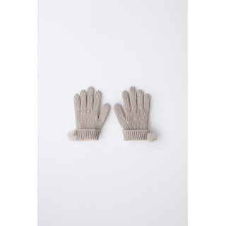 ТРИКОТАЖНЫЕ ПЕРЧАТКИ С ПОМПОНОМ