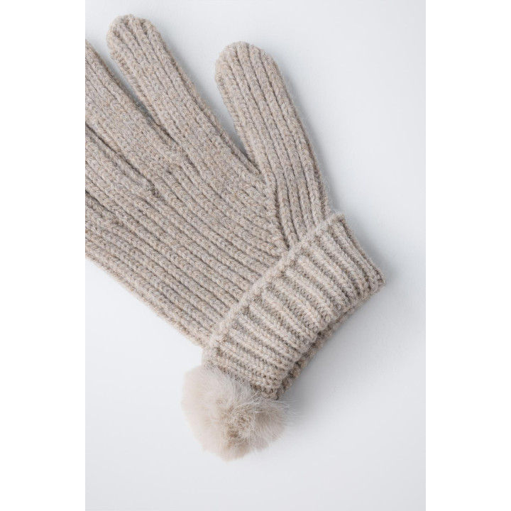 ТРИКОТАЖНЫЕ ПЕРЧАТКИ С ПОМПОНОМ