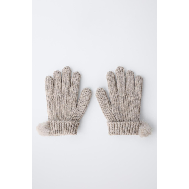 ТРИКОТАЖНЫЕ ПЕРЧАТКИ С ПОМПОНОМ