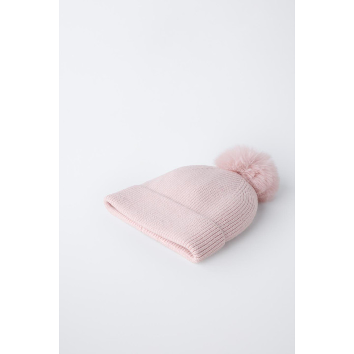 ТРИКОТАЖНАЯ ШАПКА С ПОМПОНОМ