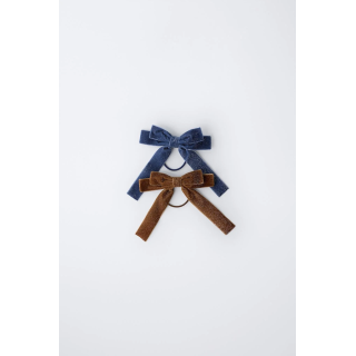 НАБОР ИЗ 2 РЕЗИНОК ДЛЯ ВОЛОС С БАНТАМИ ИЗ БАРХАТА И БЛЕСКА