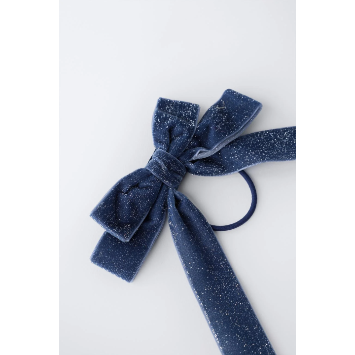 НАБОР ИЗ 2 РЕЗИНОК ДЛЯ ВОЛОС С БАНТАМИ ИЗ БАРХАТА И БЛЕСКА