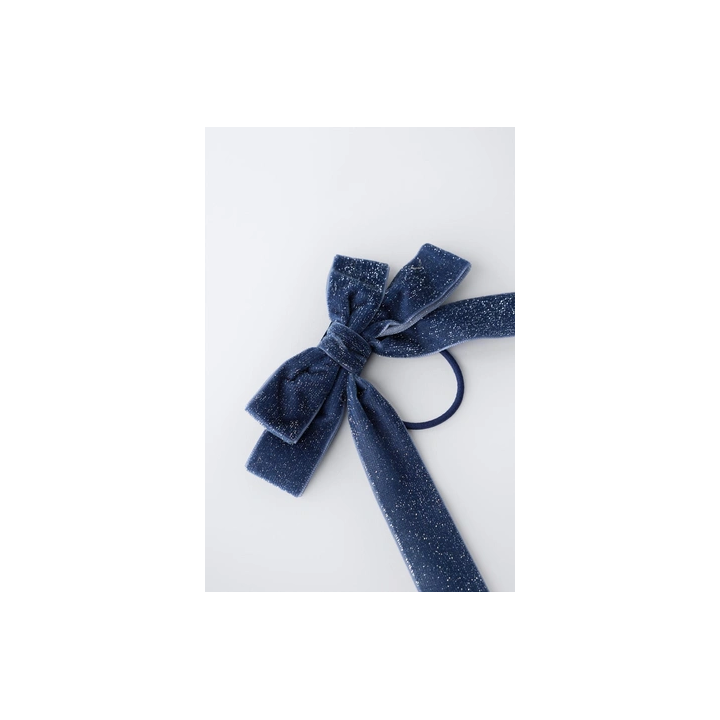 НАБОР ИЗ 2 РЕЗИНОК ДЛЯ ВОЛОС С БАНТАМИ ИЗ БАРХАТА И БЛЕСКА