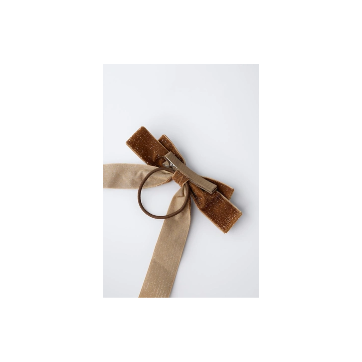 НАБОР ИЗ 2 РЕЗИНОК ДЛЯ ВОЛОС С БАНТАМИ ИЗ БАРХАТА И БЛЕСКА