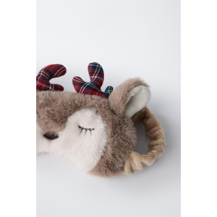 Маска для сна с искусственным мехом оленя