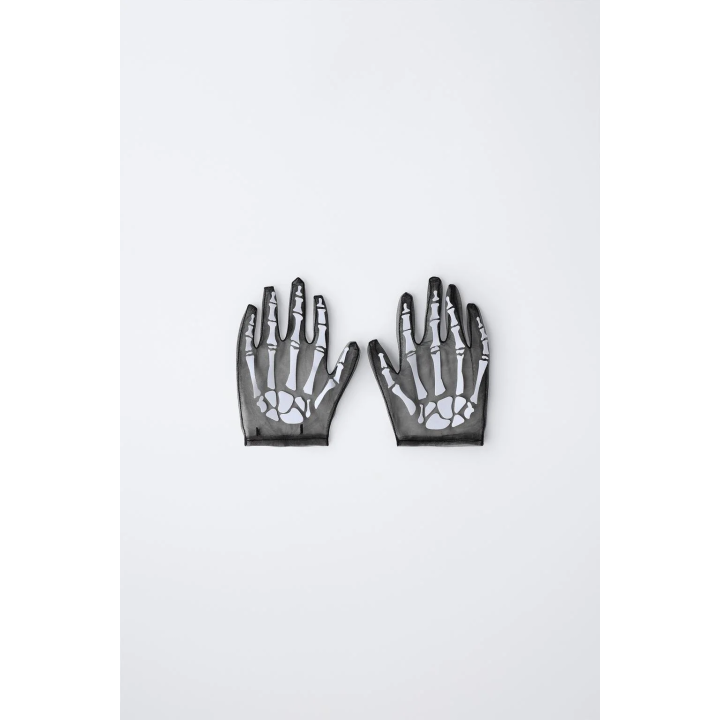 ТЮЛЕВЫЕ ПЕРЧАТКИ ДЛЯ КОСТЮМА СКЕЛЕТА