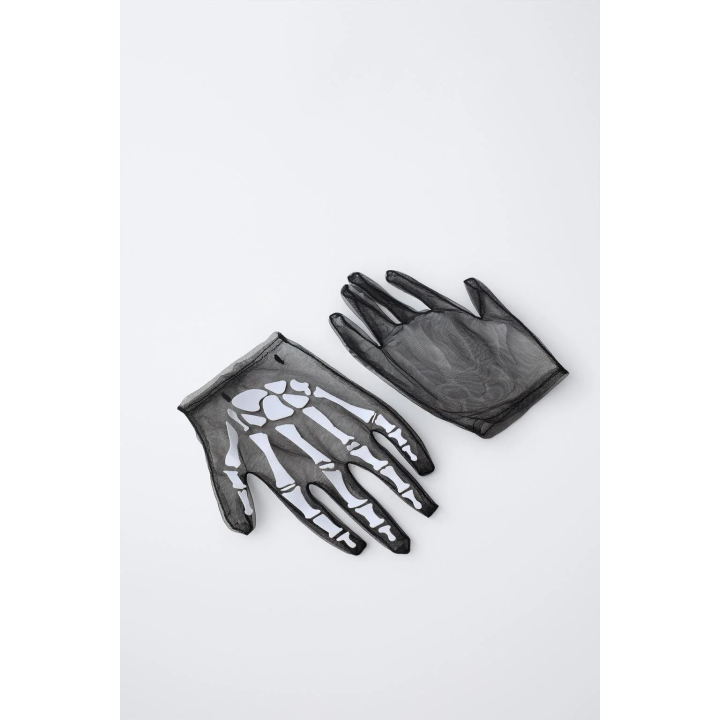 ТЮЛЕВЫЕ ПЕРЧАТКИ ДЛЯ КОСТЮМА СКЕЛЕТА