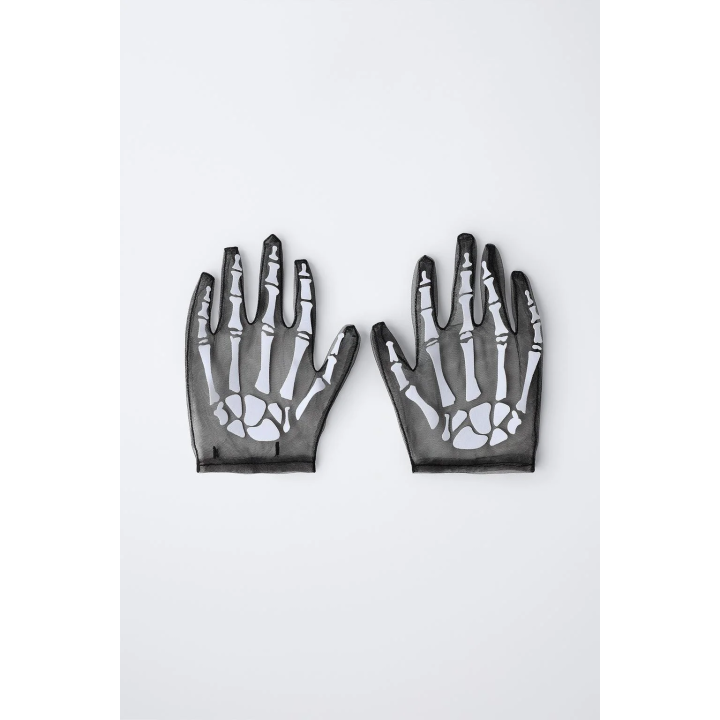 ТЮЛЕВЫЕ ПЕРЧАТКИ ДЛЯ КОСТЮМА СКЕЛЕТА