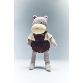 Детская музыкальная мягкая игрушка бегемот