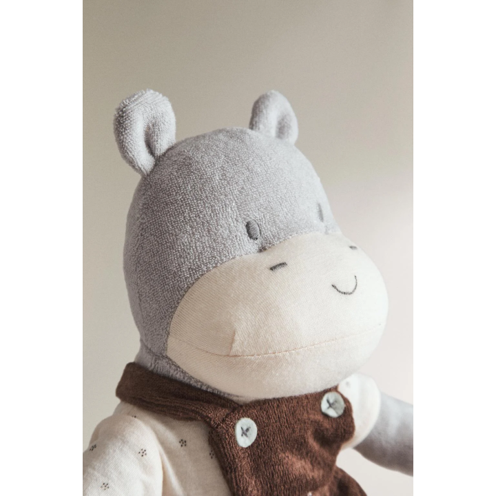 Детская музыкальная мягкая игрушка бегемот