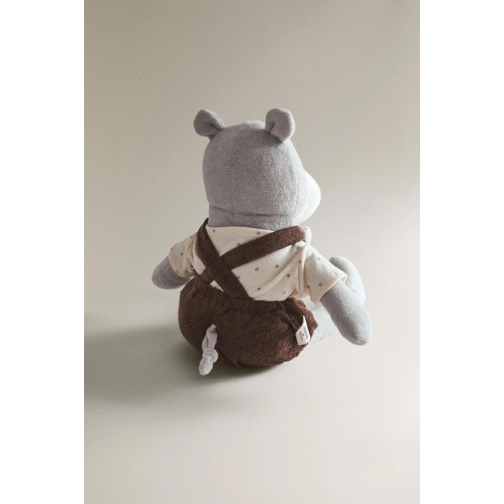 Детская музыкальная мягкая игрушка бегемот