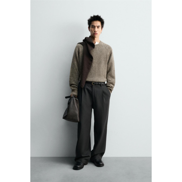 СВИТЕР СВОБОДНОГО КРОЯ ИЗ РЕЛЬЕФНОЙ ТКАНИ