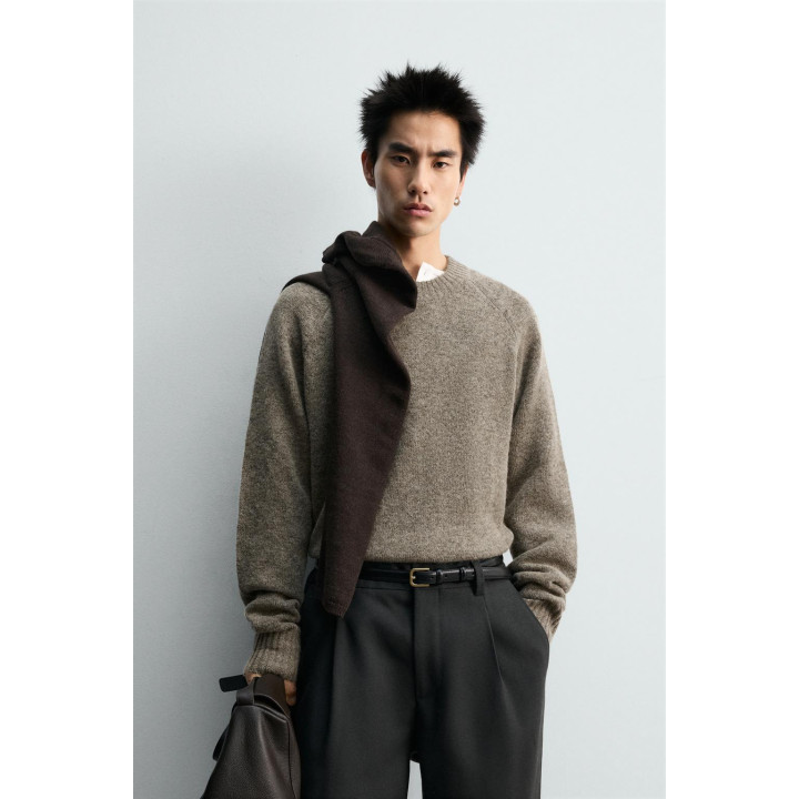 СВИТЕР СВОБОДНОГО КРОЯ ИЗ РЕЛЬЕФНОЙ ТКАНИ