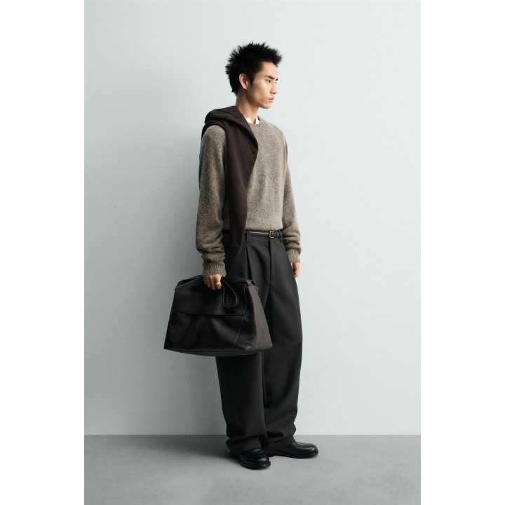 СВИТЕР СВОБОДНОГО КРОЯ ИЗ РЕЛЬЕФНОЙ ТКАНИ