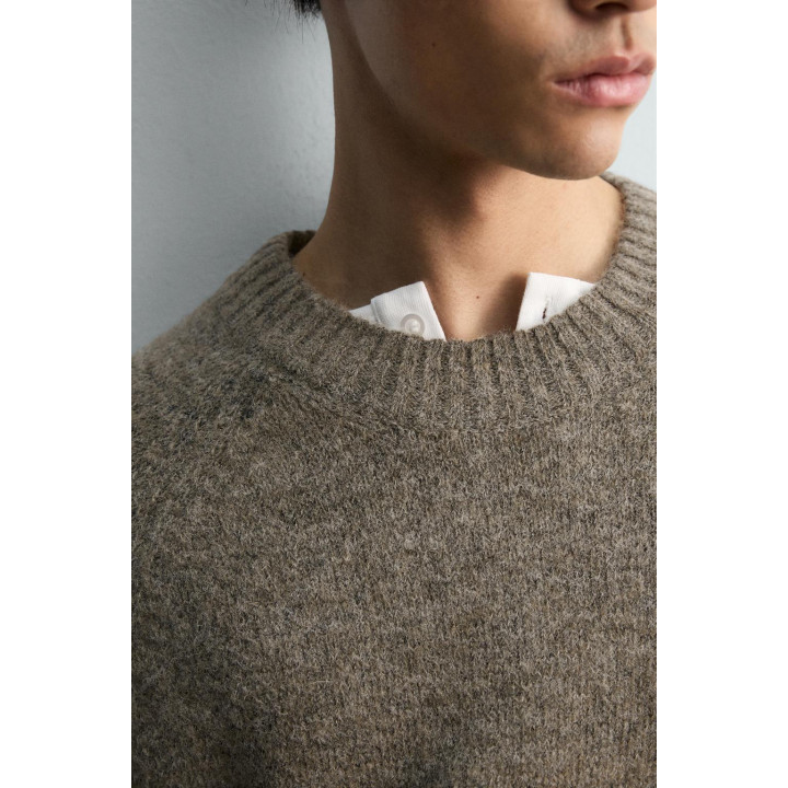 СВИТЕР СВОБОДНОГО КРОЯ ИЗ РЕЛЬЕФНОЙ ТКАНИ