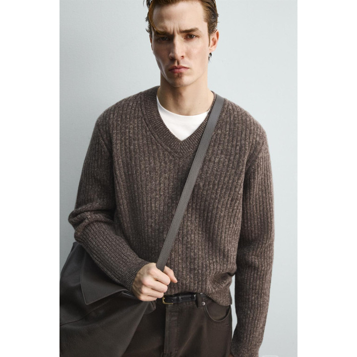 ДЖЕМПЕР В РУБЧИК С V-ОБРАЗНЫМ ВЫРЕЗОМ — LIMITED EDITION