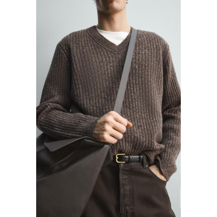 ДЖЕМПЕР В РУБЧИК С V-ОБРАЗНЫМ ВЫРЕЗОМ — LIMITED EDITION