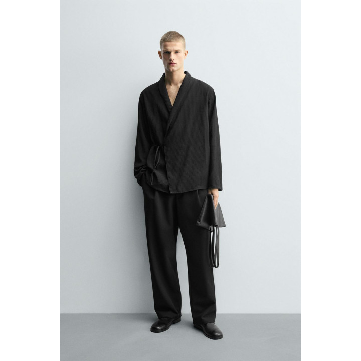 РУБАШКА-КИМОНО ИЗ РЕЛЬЕФНОЙ ТКАНИ