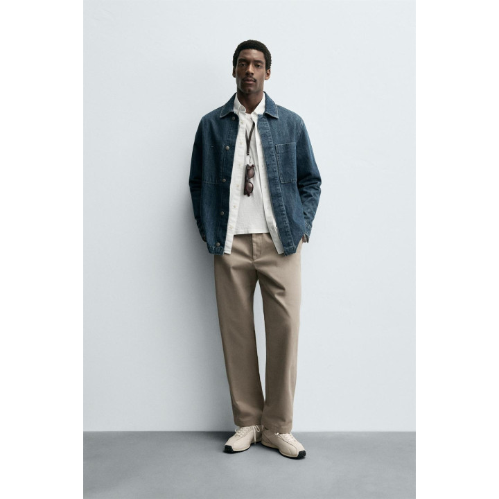 БРЮКИ STRAIGHT FIT ИЗ ТКАНИ С УЗОРОМ