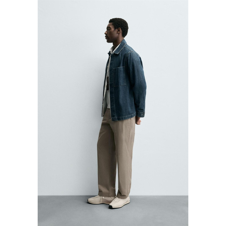 БРЮКИ STRAIGHT FIT ИЗ ТКАНИ С УЗОРОМ