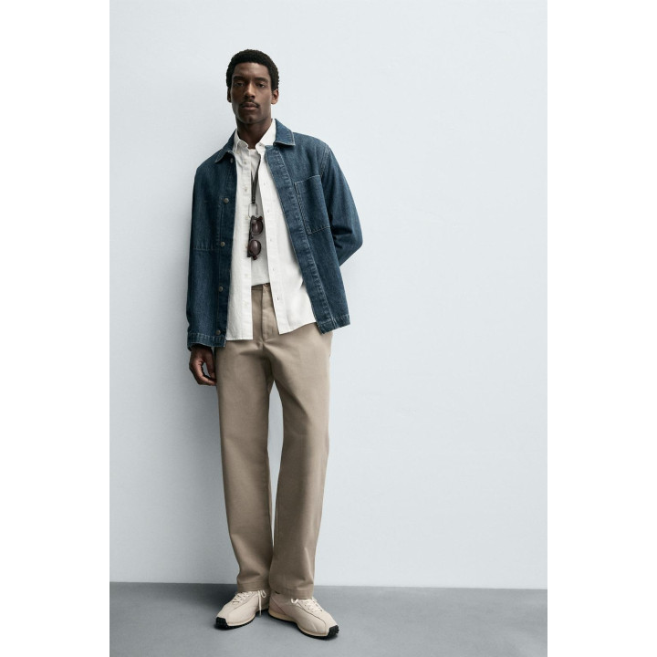 БРЮКИ STRAIGHT FIT ИЗ ТКАНИ С УЗОРОМ