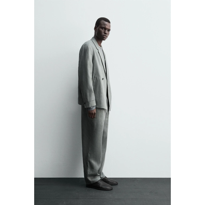 ДВУБОРТНЫЙ КОСТЮМНЫЙ БЛЕЙЗЕР ИЗ 100% ЛЬНА