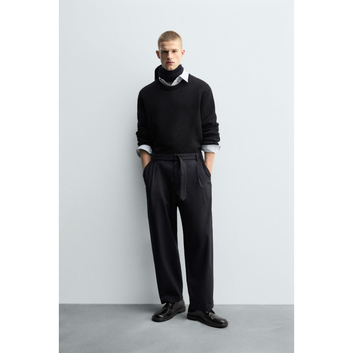 Брюки свободного кроя с поясом