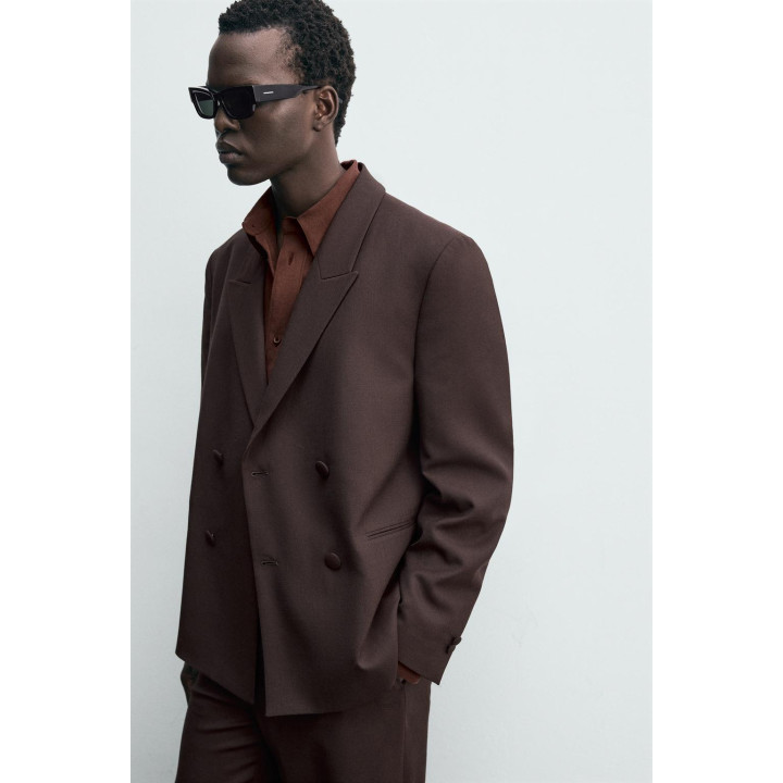 Пиджак с двубортной застежкой из шерстяной смеси