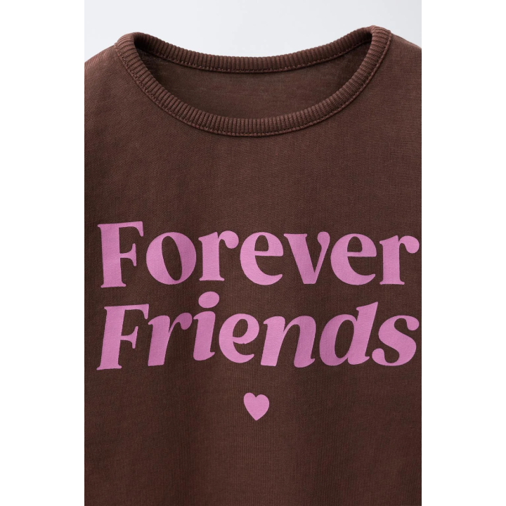 ЛОНГСЛИВ ИЗ ТКАНИ С ЭФФЕКТОМ ПОТЕРТОСТИ С НАДПИСЬЮ