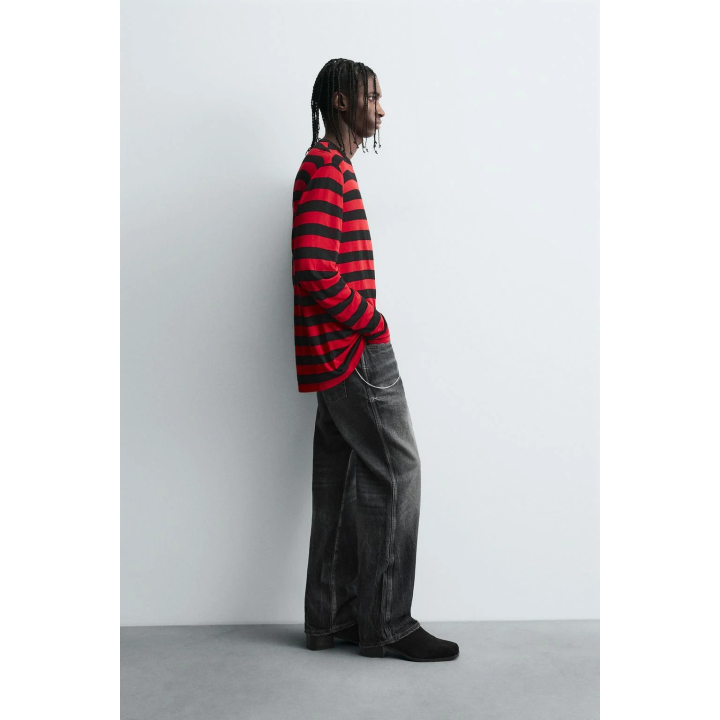 ФУТБОЛКА В ПОЛОСКУ С КОНТРАСТОМ