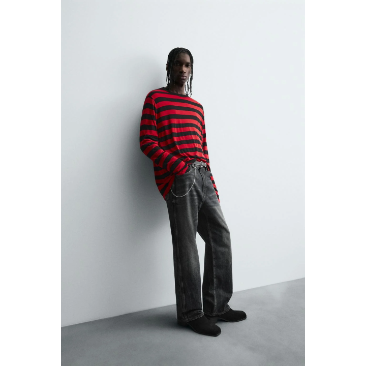 ФУТБОЛКА В ПОЛОСКУ С КОНТРАСТОМ