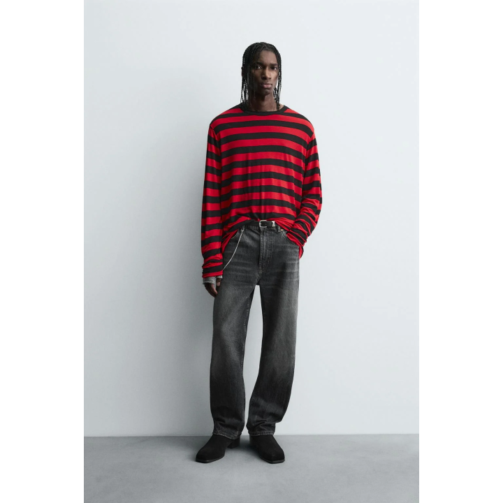 ФУТБОЛКА В ПОЛОСКУ С КОНТРАСТОМ