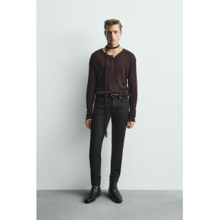 Футболка с воротником henley из лиоцелла и хлопка