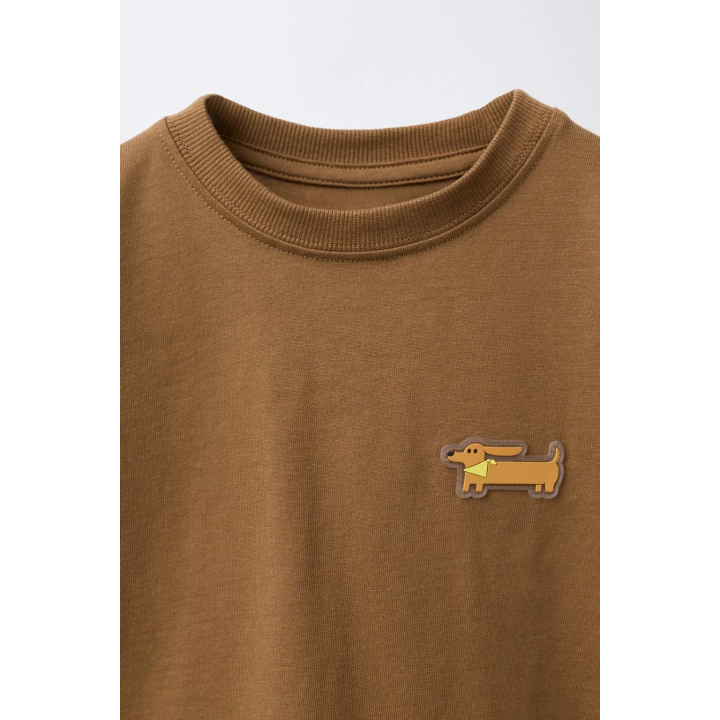 ФУТБОЛКА С ПРОРЕЗИНЕННЫМ ПРИНТОМ ЖИВОТНОГО