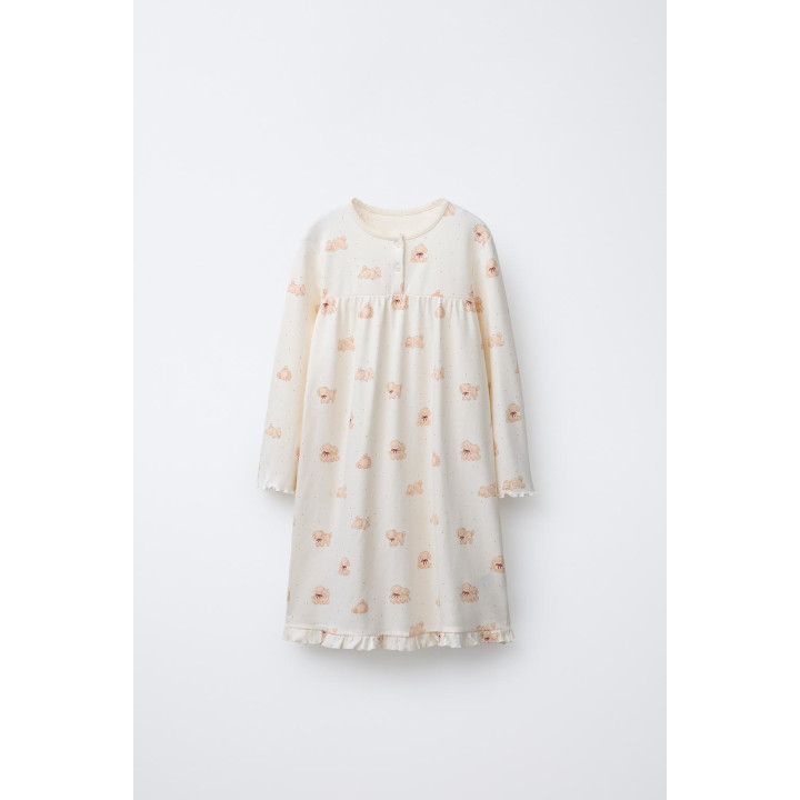 2-6 ЛЕТ/ПИЖАМА-НОЧНАЯ РУБАШКА С ПРИНТОМ «СОБАЧКИ»