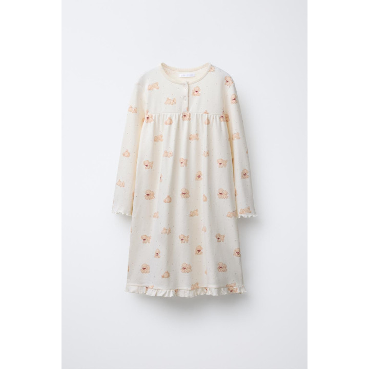 6-14 ЛЕТ/ПИЖАМА-НОЧНАЯ РУБАШКА С ПРИНТОМ «ЩЕНКИ»