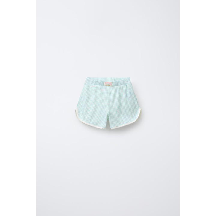 Пижама с футболкой и бермудами клетка и цветочный принт для детей 6-14 лет