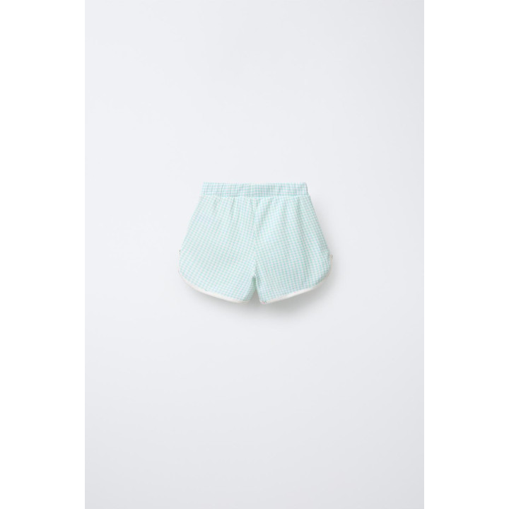 Пижама с футболкой и бермудами клетка и цветочный принт для детей 6-14 лет