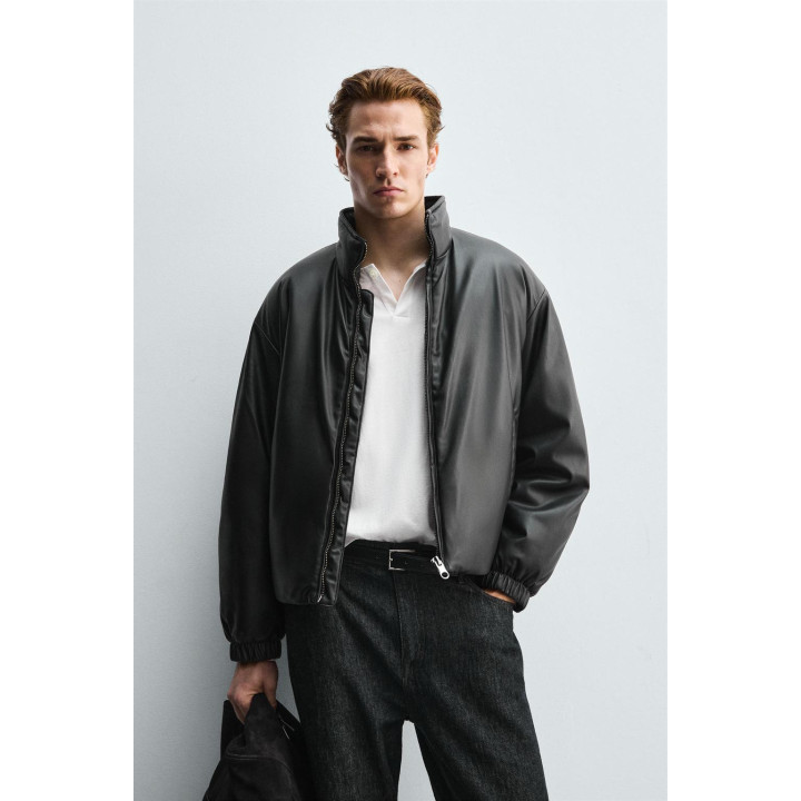 СТЕГАНАЯ КУРТКА ИЗ ИСКУССТВЕННОЙ КОЖИ