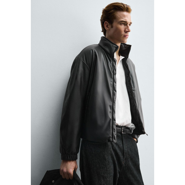 СТЕГАНАЯ КУРТКА ИЗ ИСКУССТВЕННОЙ КОЖИ