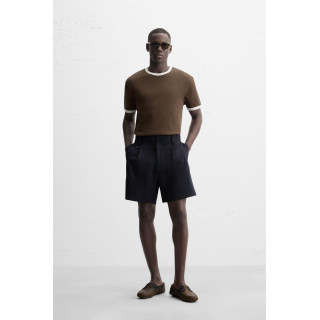 БАЗОВАЯ ФУТБОЛКА В РУБЧИК С КОНТРАСТНОЙ ОТДЕЛКОЙ