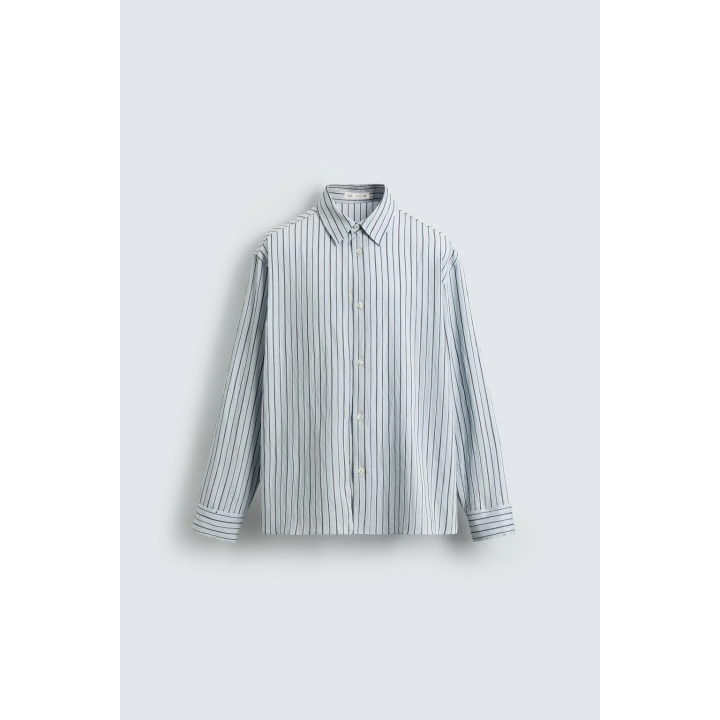 РУБАШКА ИЗ РЕЛЬЕФНОЙ ТКАНИ В ПОЛОСКУ