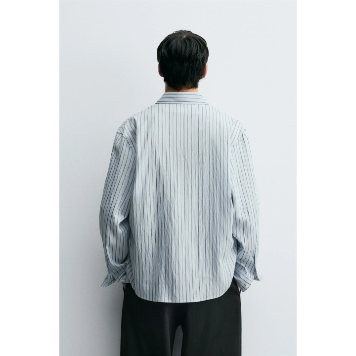 РУБАШКА ИЗ РЕЛЬЕФНОЙ ТКАНИ В ПОЛОСКУ